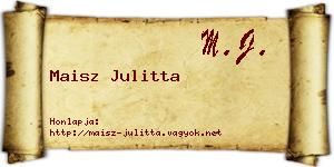 Maisz Julitta névjegykártya